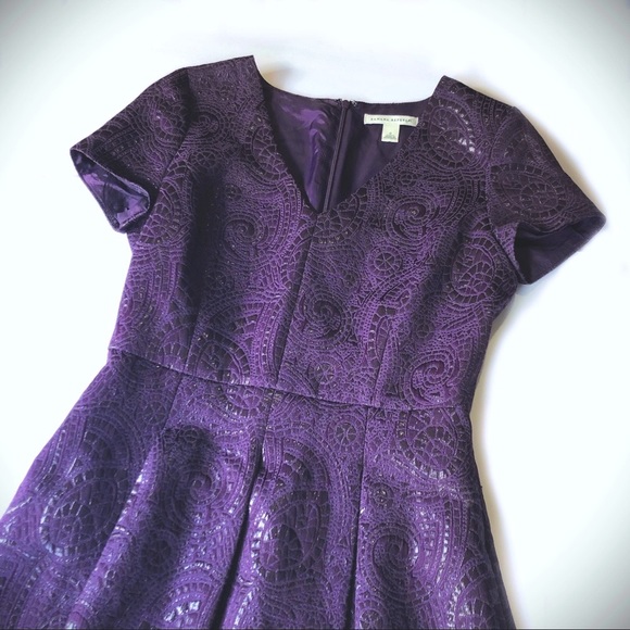 Banana Republic Dress Purple Cocktail Cap Sleeve - Picture 2 of 8